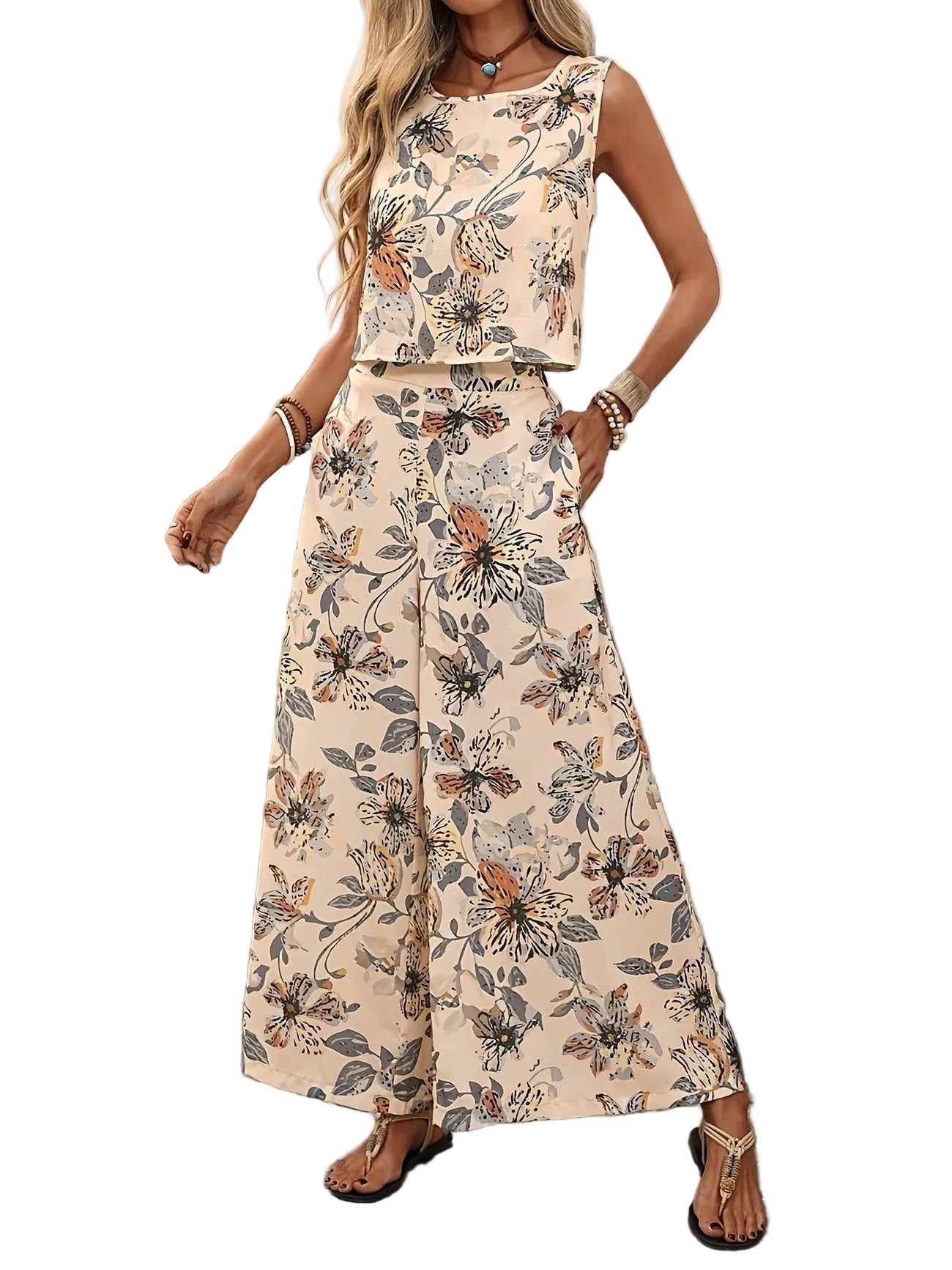 Women's Floral Print Two-Piece Set