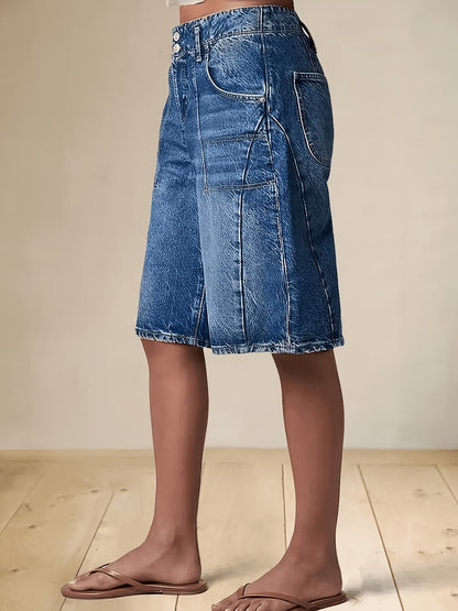 Women's Knee-Length Shorts with Panel Seams