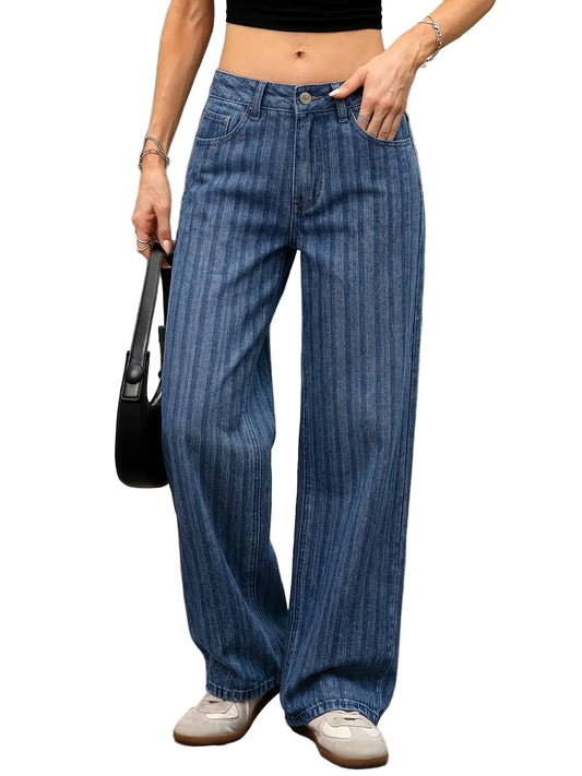 Women's Pants with Vertical Stripe Pattern