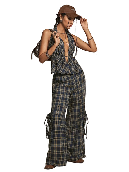 Women's Plaid Two-Piece Set