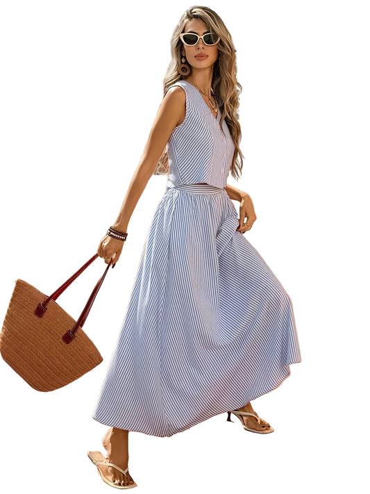 Women's Striped Two-Piece Set