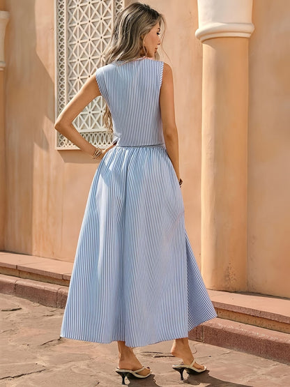 Women's Striped Two-Piece Set