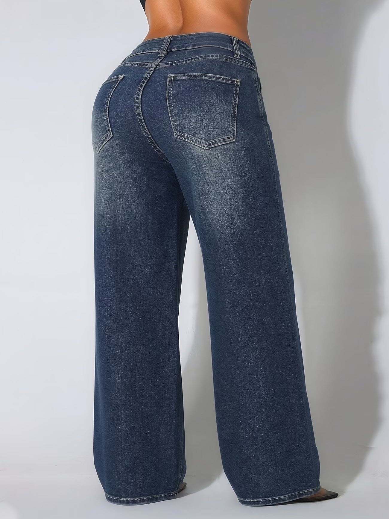 Women's Wide-Leg Pants with Double Waistband