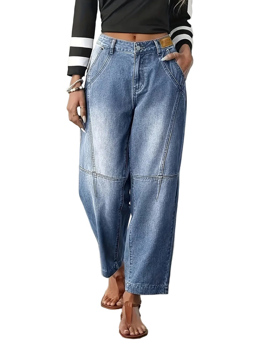 Women's Wide-Leg Pants with Panel Seams